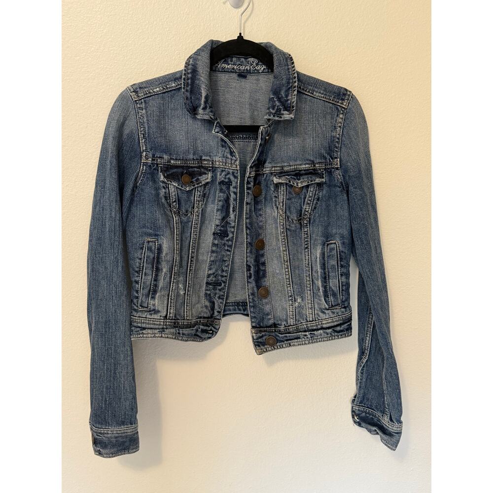 American Eagle Distressed Denim Jacket | Size Small